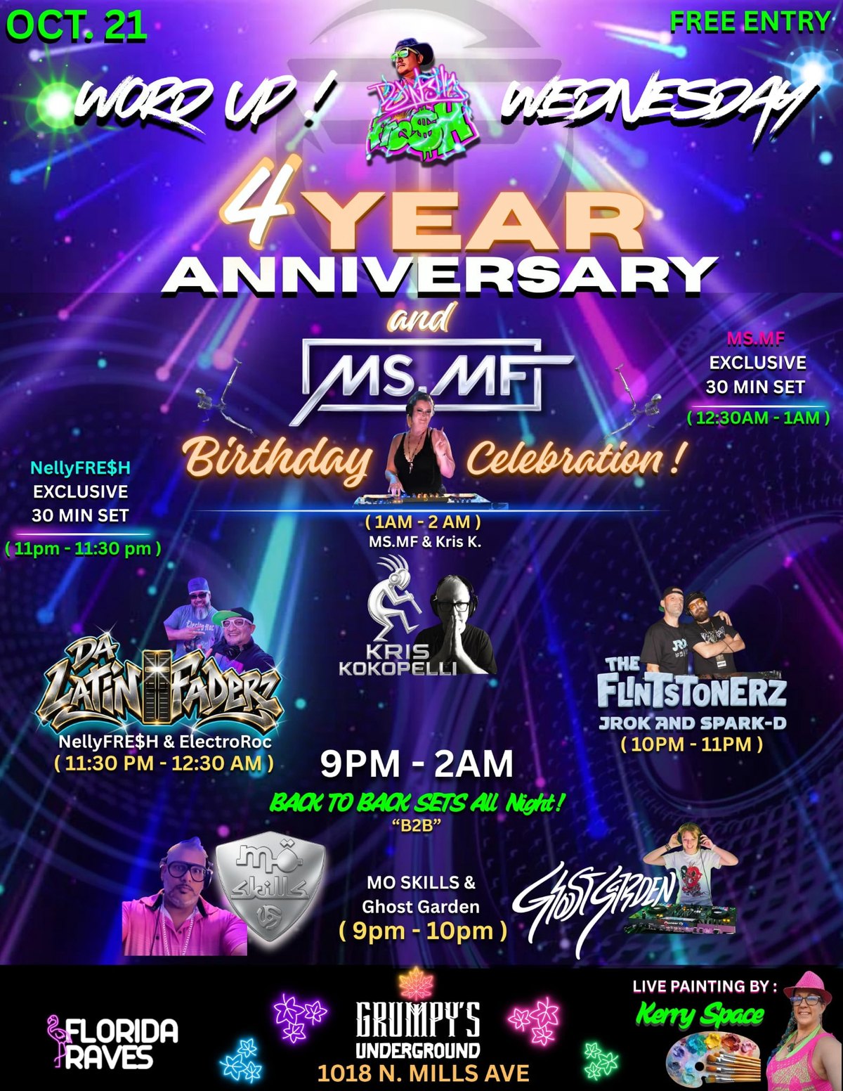 Word Up! Wednesday: 4 Year Anniversary & DJ Ms.MF Birthday Celebration