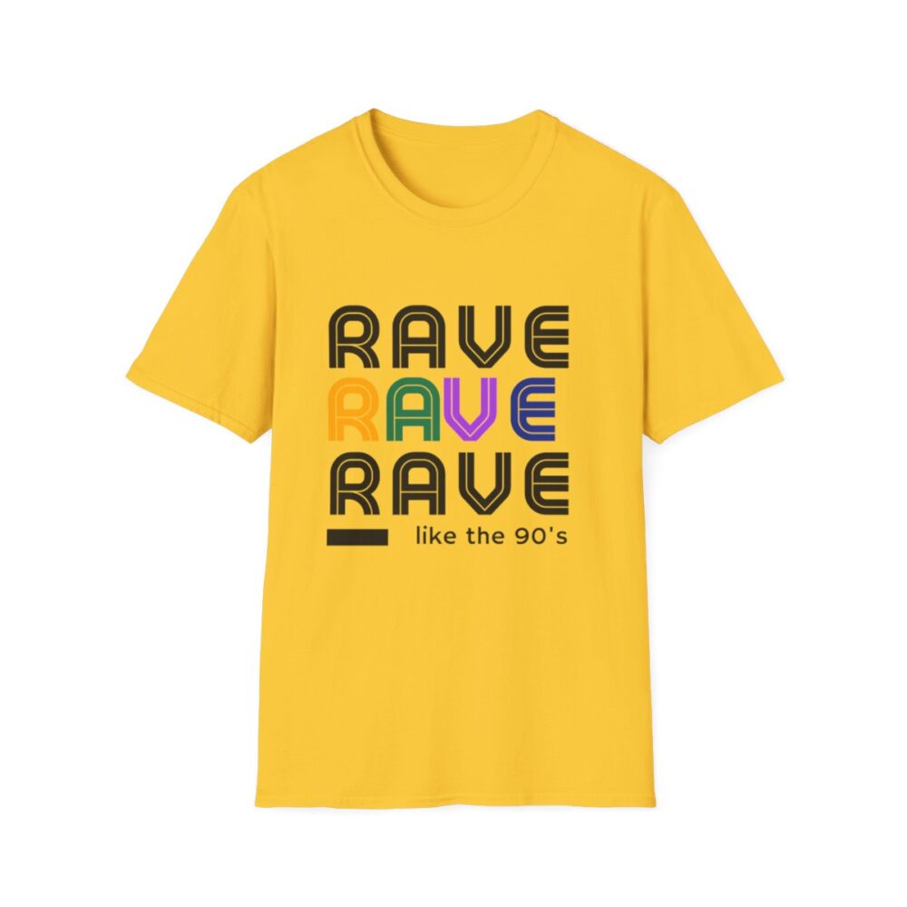 Rave Like the 90s Mens Softstyle T-Shirt - Image 85