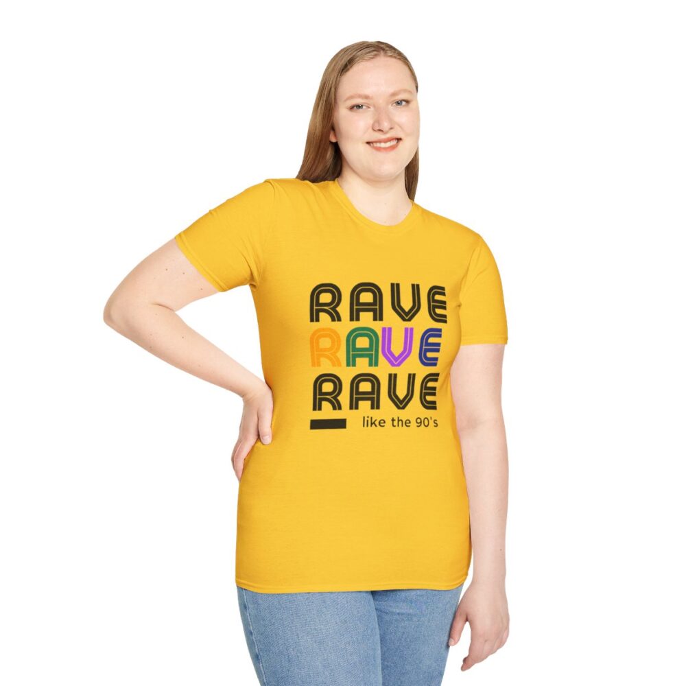 Rave Like the 90s Mens Softstyle T-Shirt - Image 89