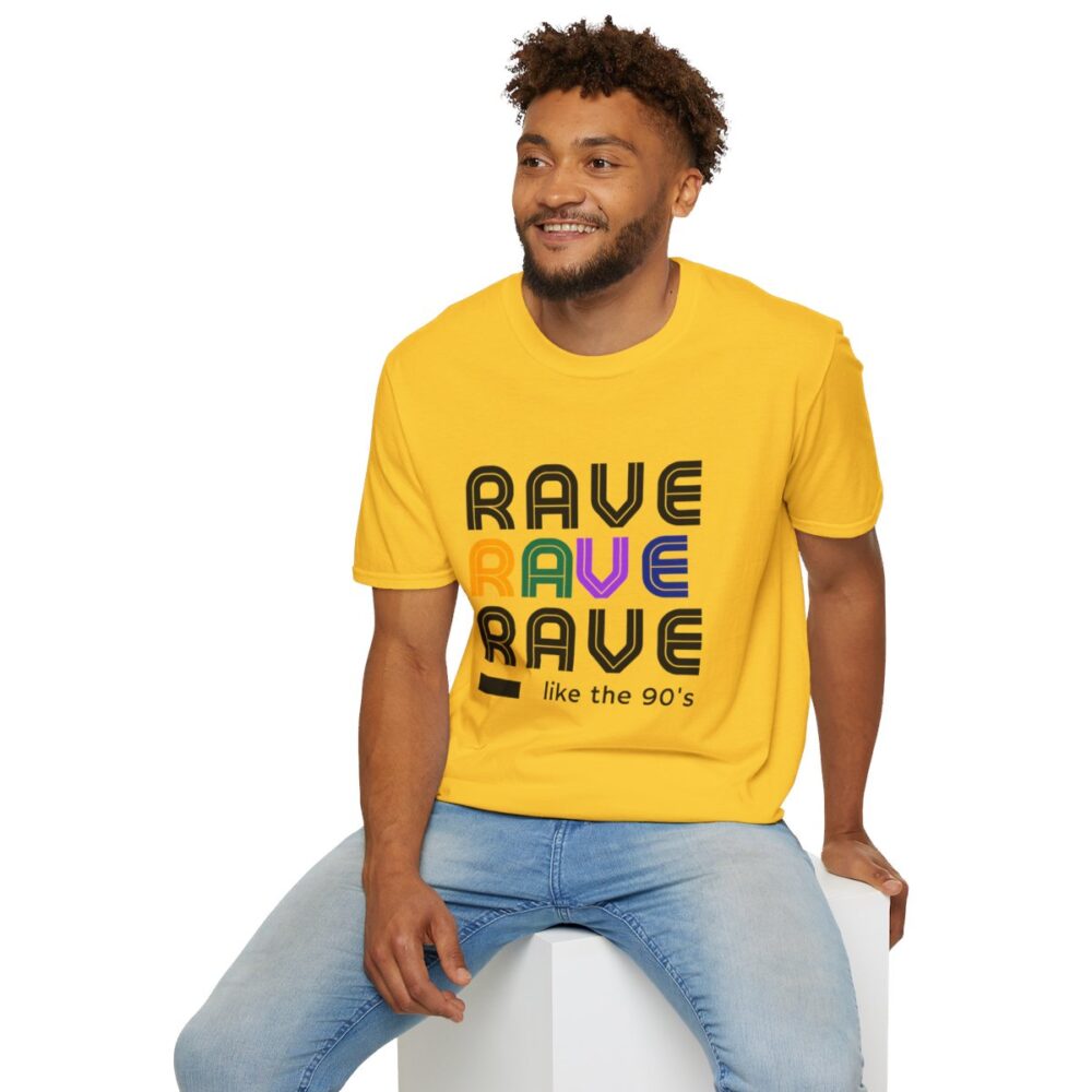 Rave Like the 90s Mens Softstyle T-Shirt - Image 96