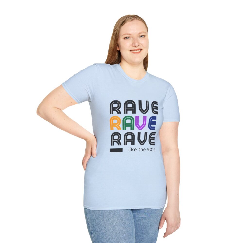 Rave Like the 90s Mens Softstyle T-Shirt - Image 125