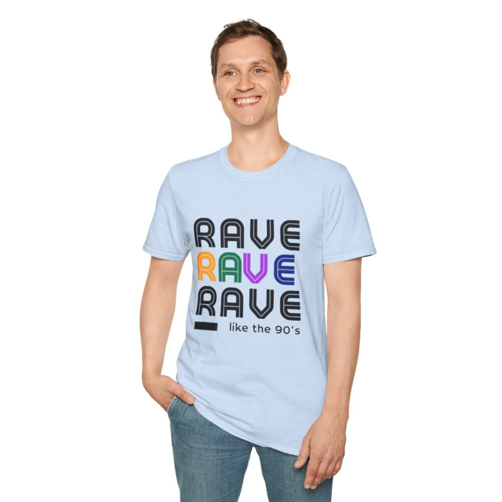 Rave Like the 90s Mens Softstyle T-Shirt - Image 127