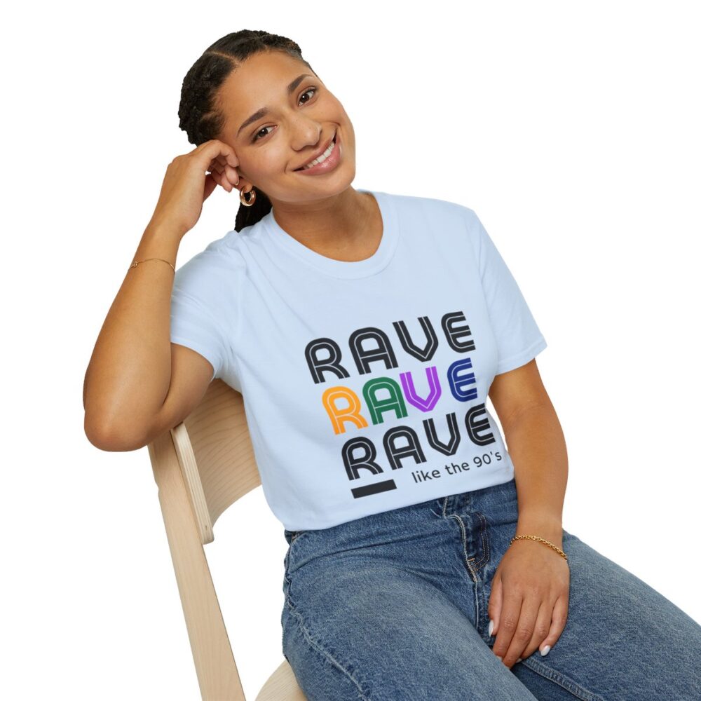 Rave Like the 90s Mens Softstyle T-Shirt - Image 130