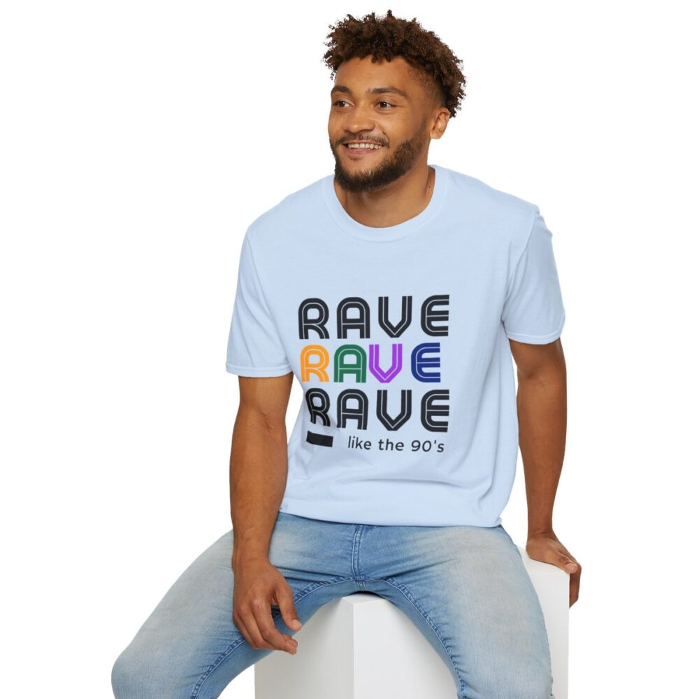 Rave Like the 90s Mens Softstyle T-Shirt - Image 132