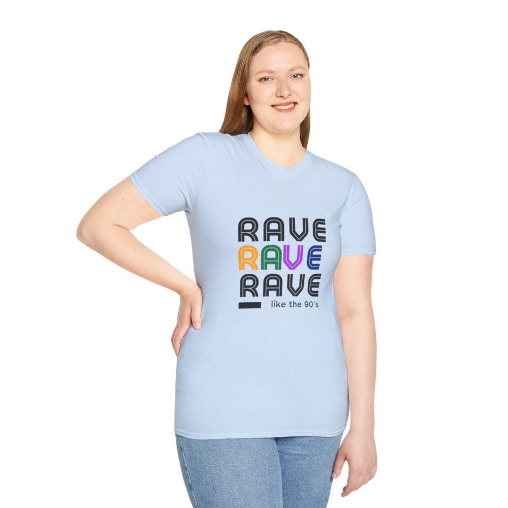 Rave Like the 90s Mens Softstyle T-Shirt - Image 65