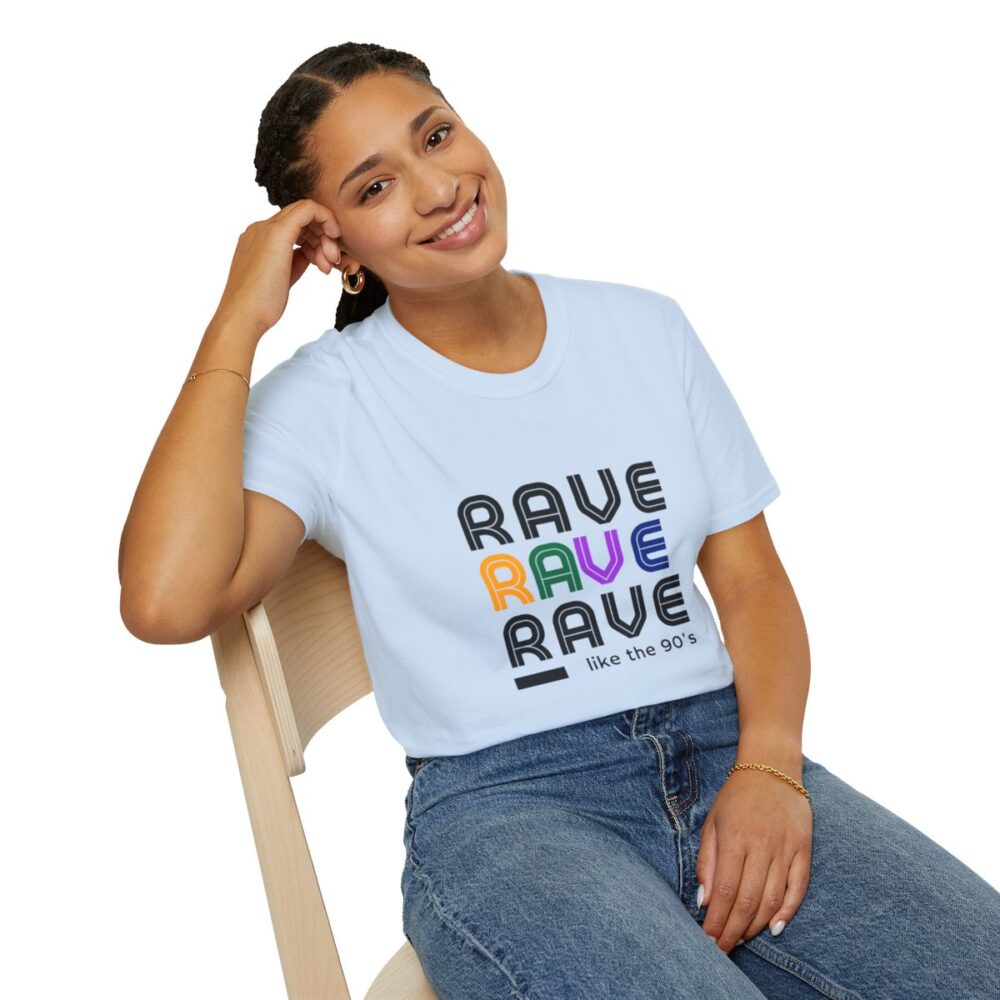 Rave Like the 90s Mens Softstyle T-Shirt - Image 70