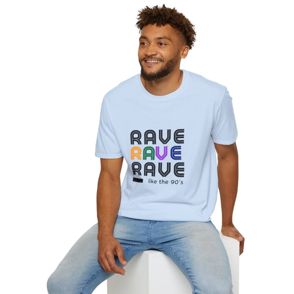 Rave Like the 90s Mens Softstyle T-Shirt - Image 72