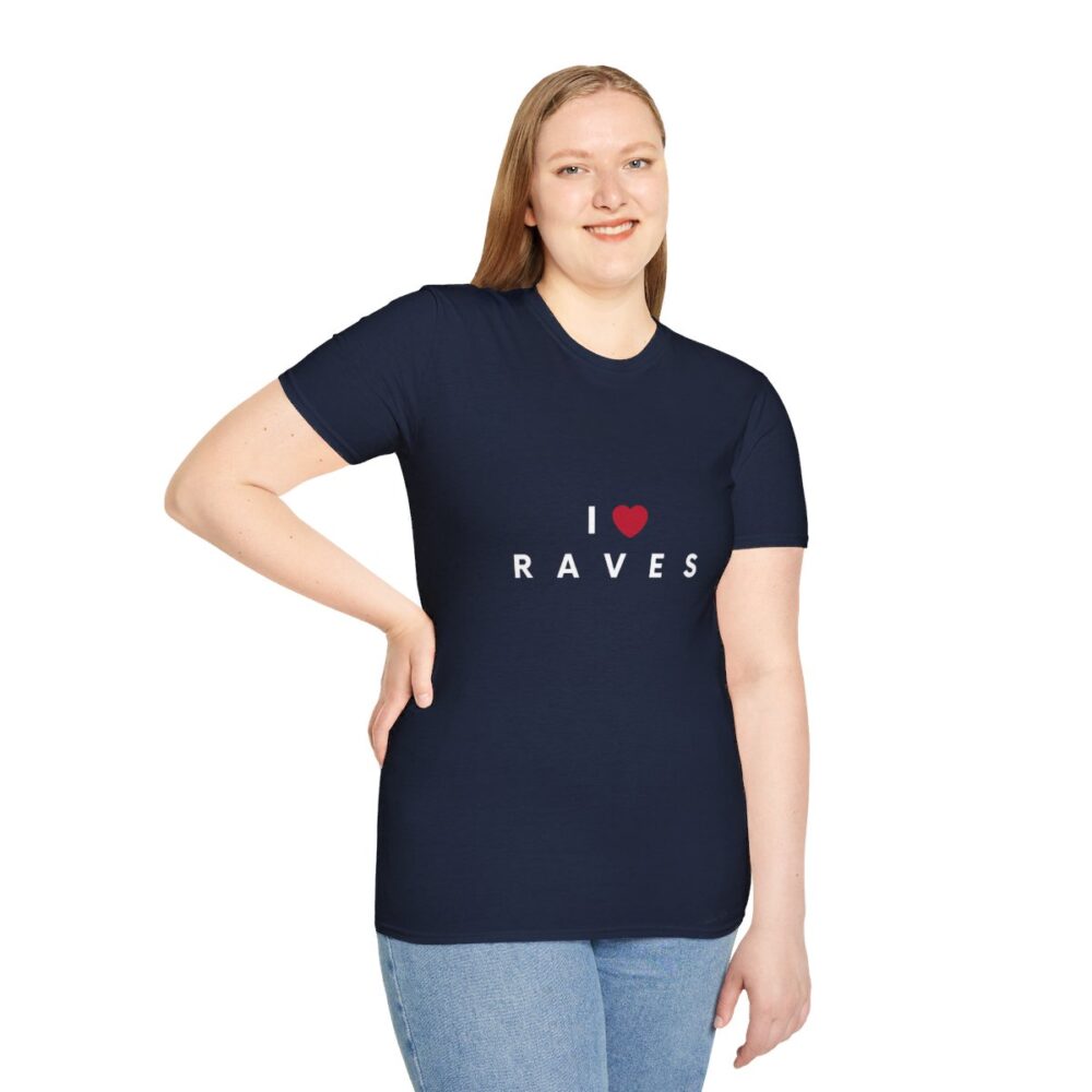 I Love Raves White Text T Shirt - Image 77