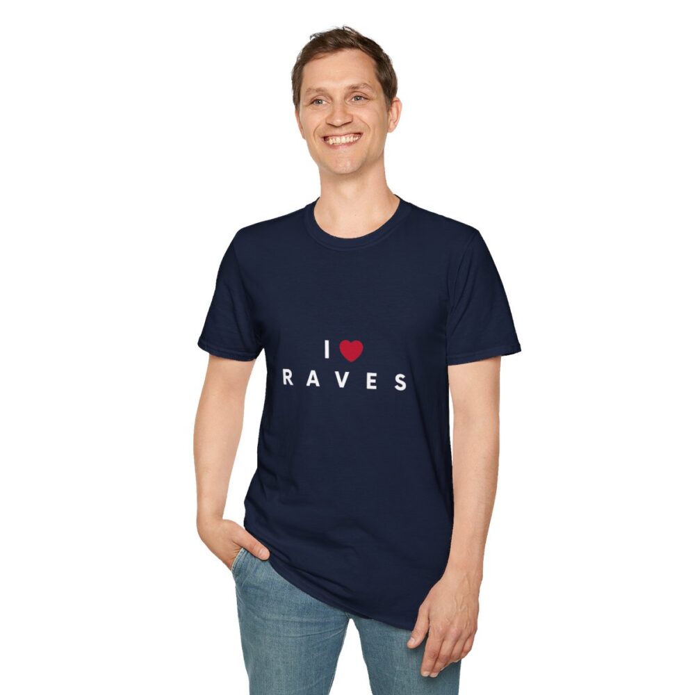 I Love Raves White Text T Shirt - Image 79