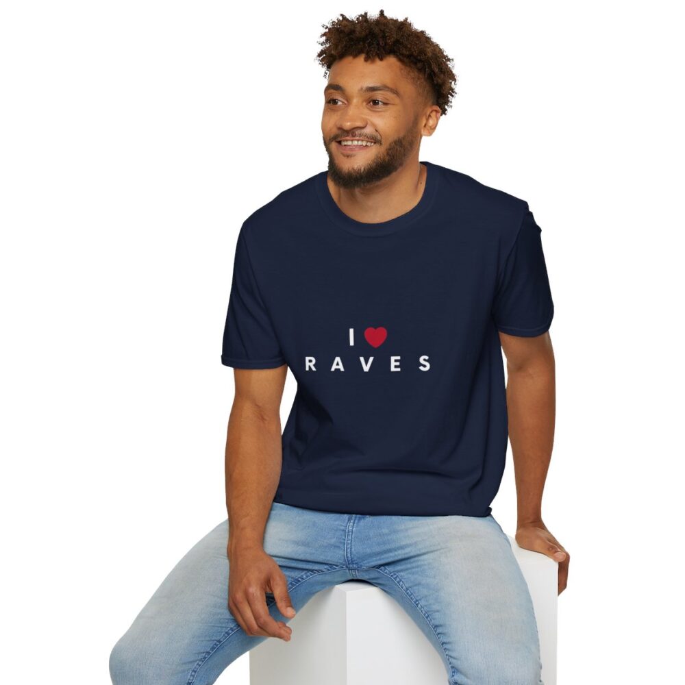 I Love Raves White Text T Shirt - Image 84