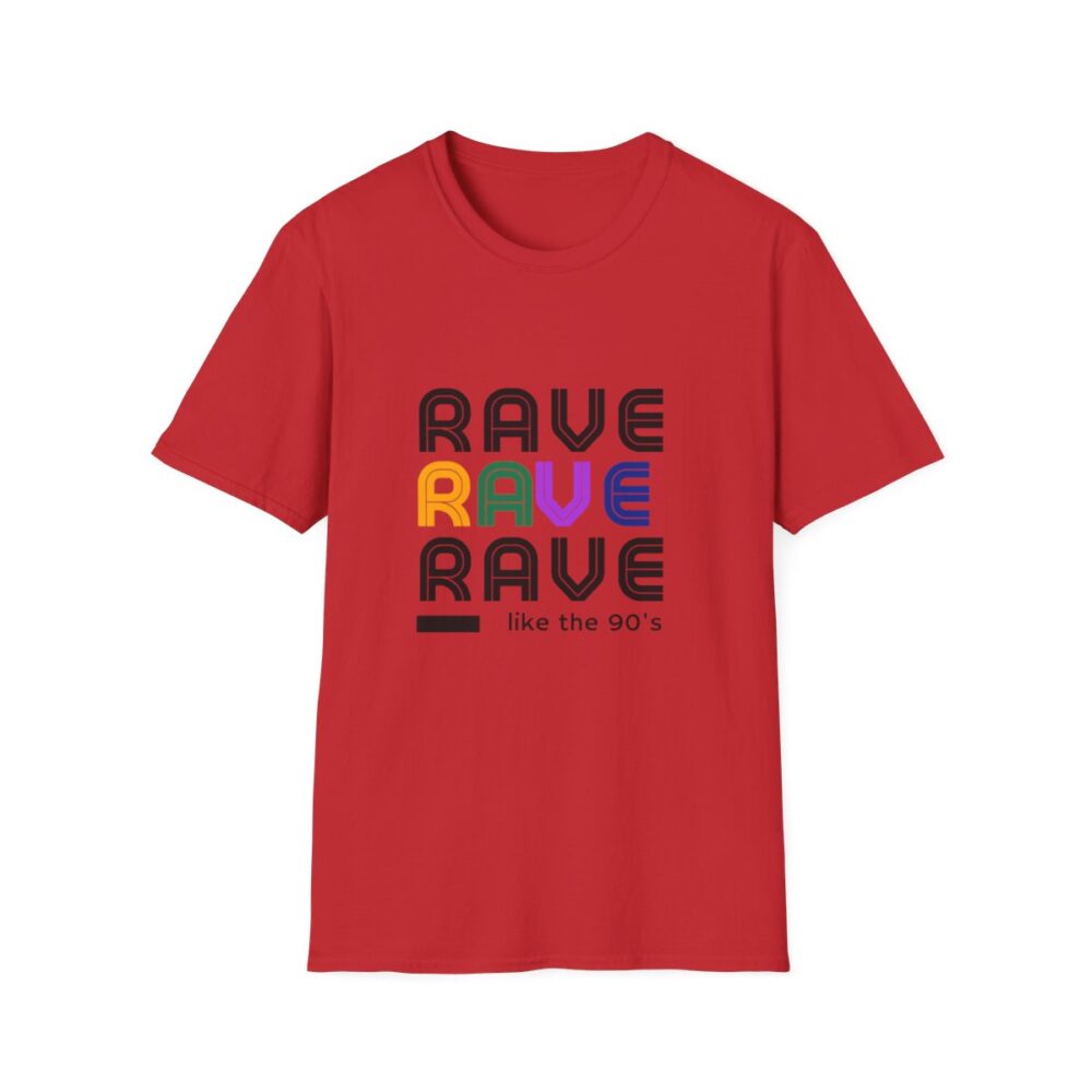 Rave Like the 90s Mens Softstyle T-Shirt - Image 97