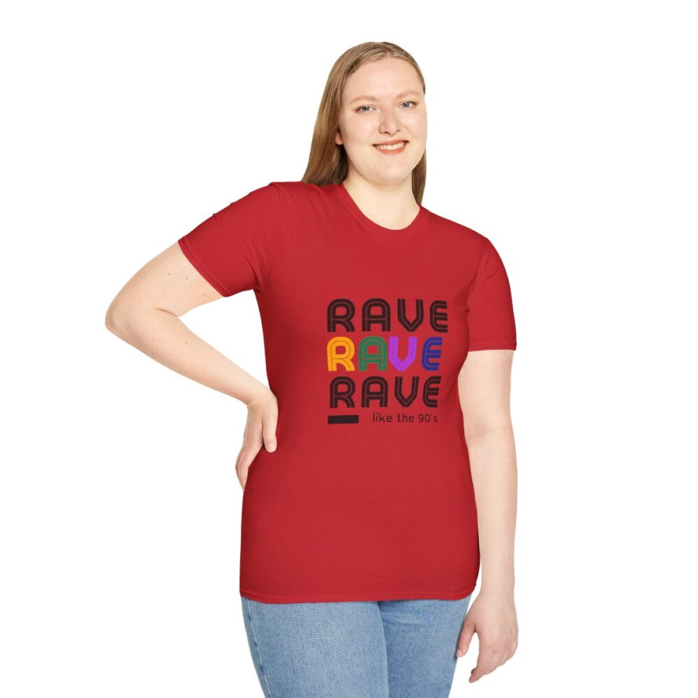 Rave Like the 90s Mens Softstyle T-Shirt - Image 101