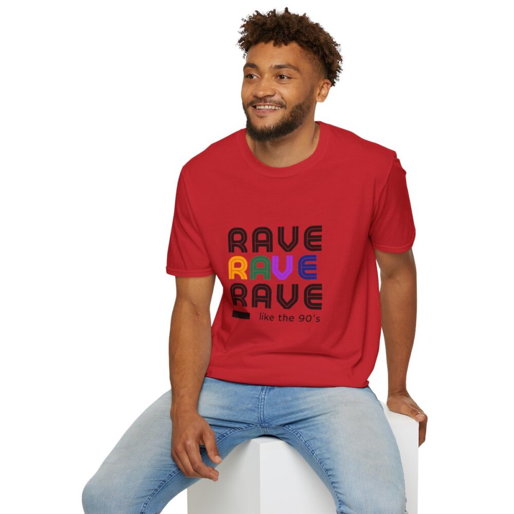 Rave Like the 90s Mens Softstyle T-Shirt - Image 108