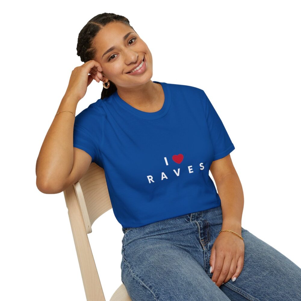 I Love Raves White Text T Shirt - Image 70