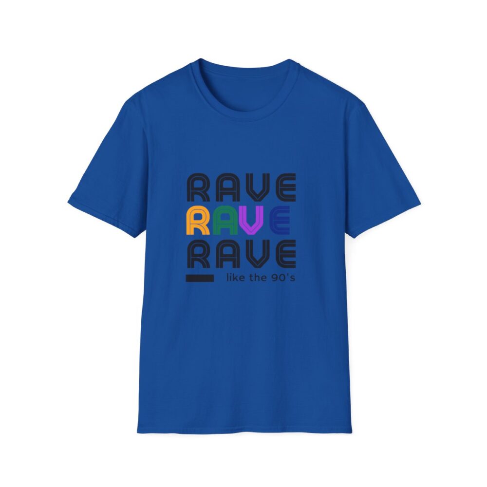 Rave Like the 90s Mens Softstyle T-Shirt - Image 85