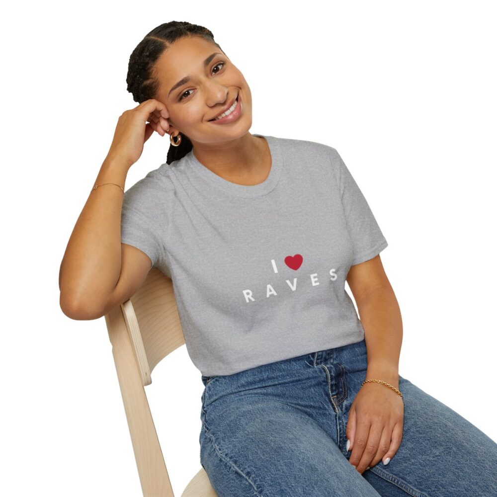 I Love Raves White Text T Shirt - Image 10