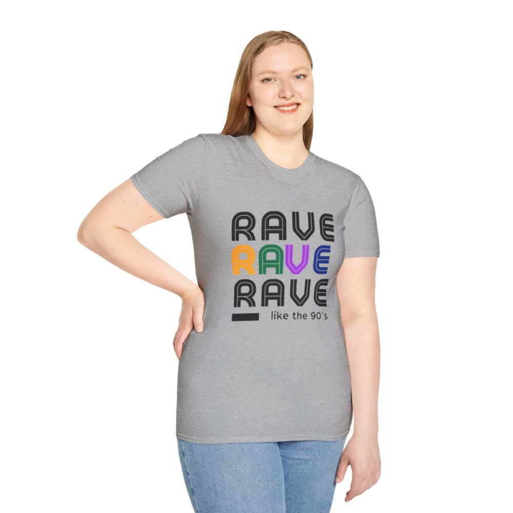 Rave Like the 90s Mens Softstyle T-Shirt - Image 5