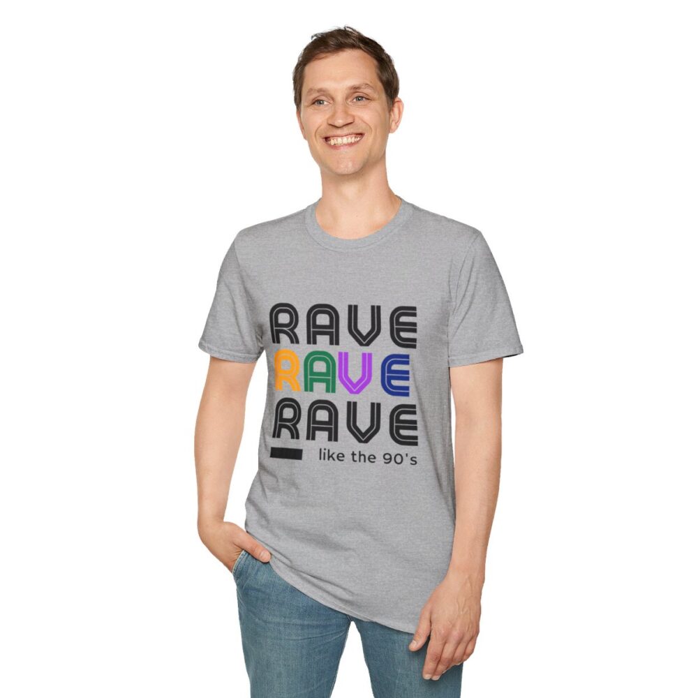 Rave Like the 90s Mens Softstyle T-Shirt - Image 7