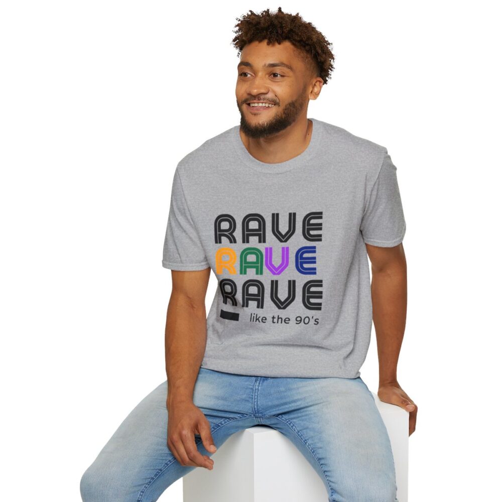 Rave Like the 90s Mens Softstyle T-Shirt - Image 12