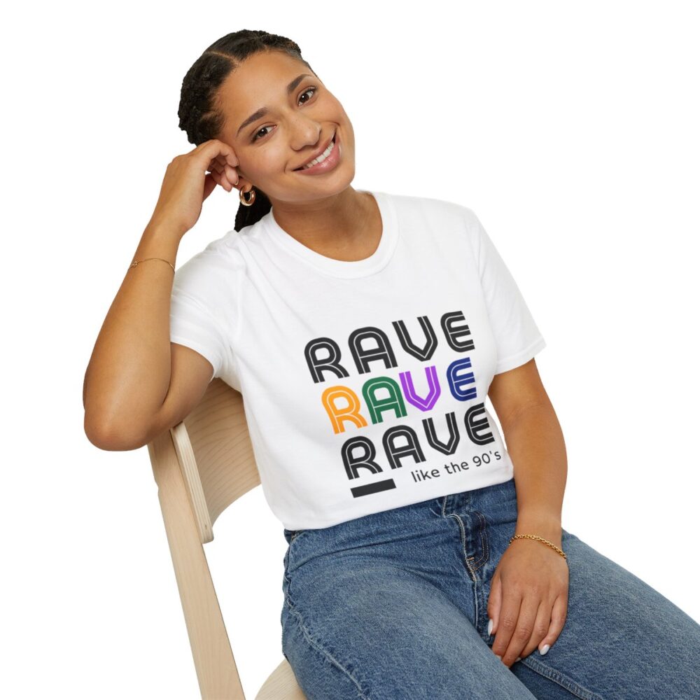 Rave Like the 90s Mens Softstyle T-Shirt - Image 22