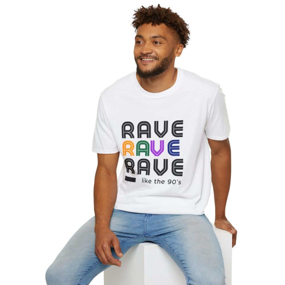 Rave Like the 90s Mens Softstyle T-Shirt - Image 24