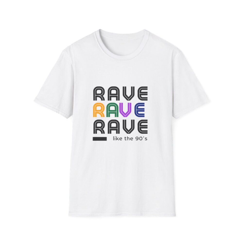 Rave Like the 90s Mens Softstyle T-Shirt - Image 13