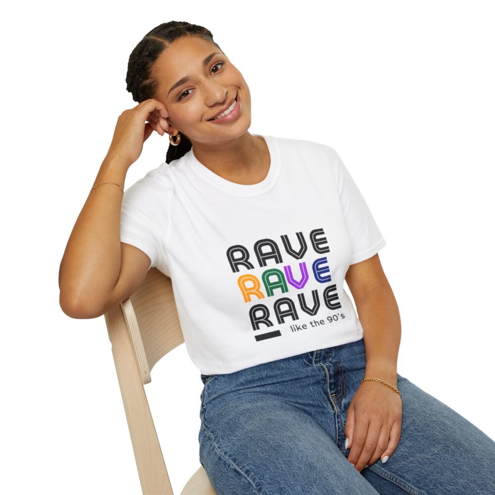 Rave Like the 90s Mens Softstyle T-Shirt - Image 22