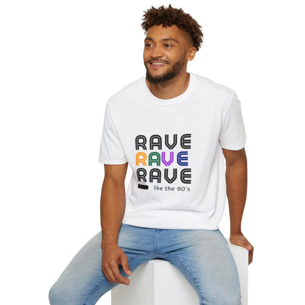 Rave Like the 90s Mens Softstyle T-Shirt - Image 24