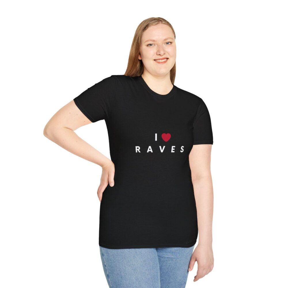 I Love Raves White Text T Shirt - Image 17