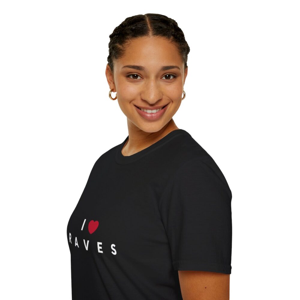 I Love Raves White Text T Shirt - Image 21