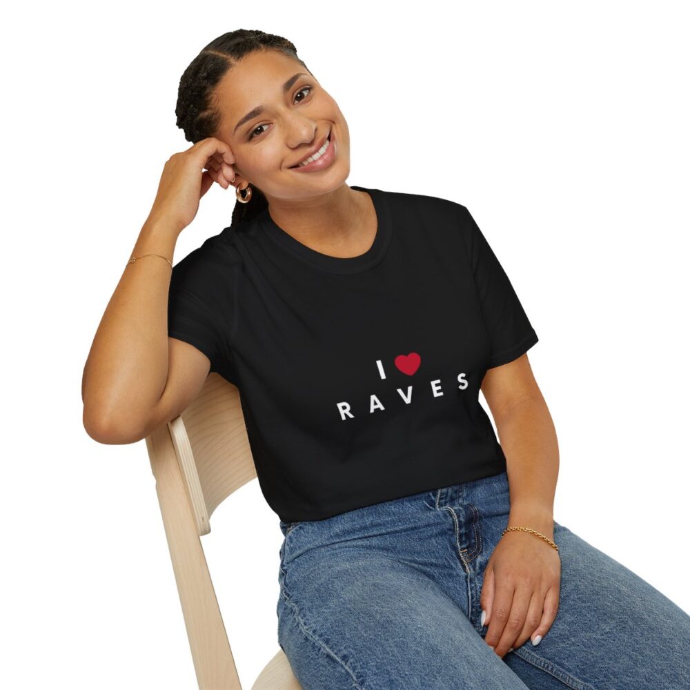 I Love Raves White Text T Shirt - Image 22