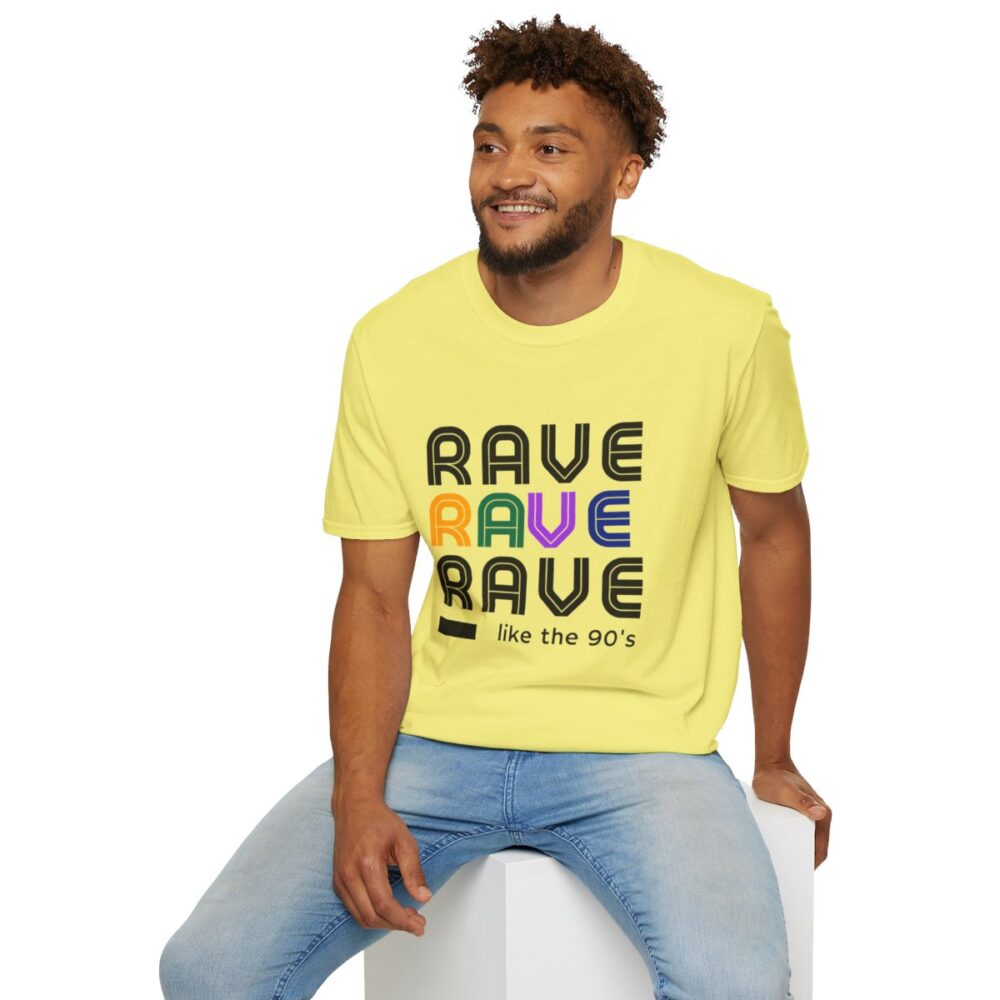 Rave Like the 90s Mens Softstyle T-Shirt - Image 84