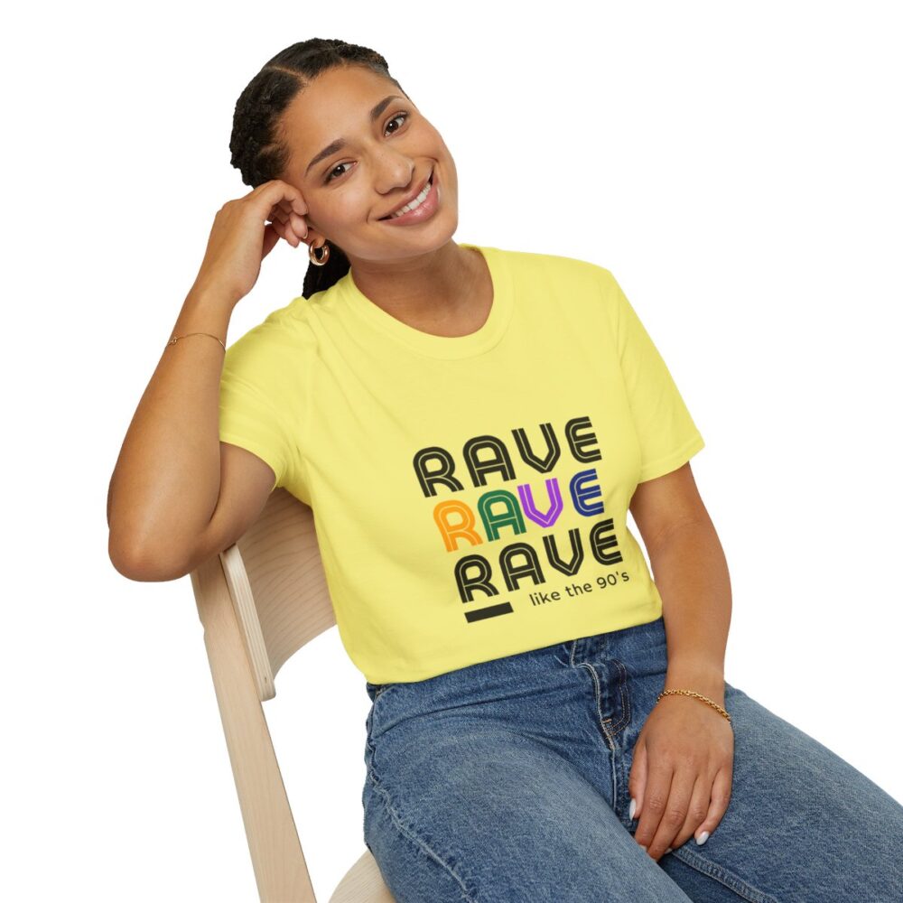 Rave Like the 90s Mens Softstyle T-Shirt - Image 46