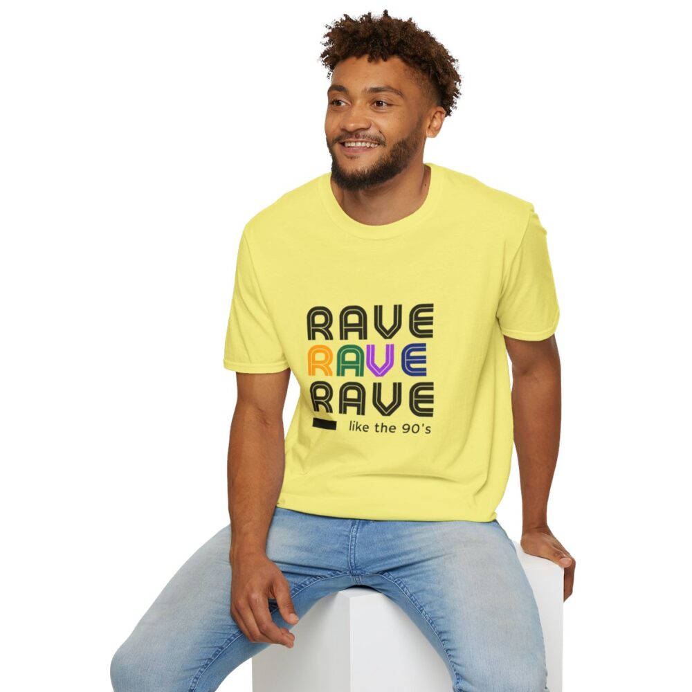 Rave Like the 90s Mens Softstyle T-Shirt - Image 48