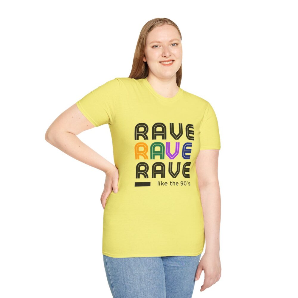 Rave Like the 90s Mens Softstyle T-Shirt - Image 77