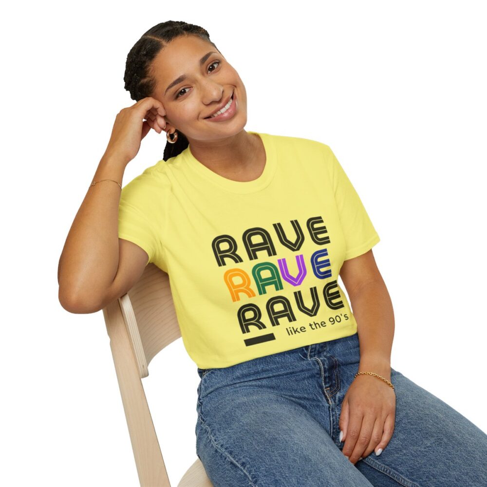 Rave Like the 90s Mens Softstyle T-Shirt - Image 82