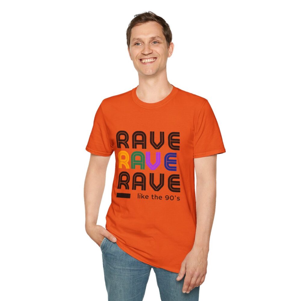 Rave Like the 90s Mens Softstyle T-Shirt - Image 55