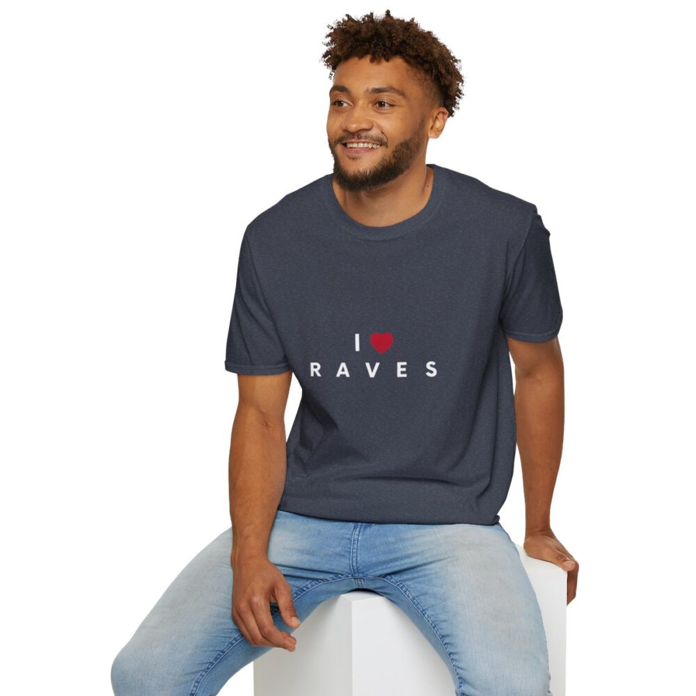 I Love Raves White Text T Shirt - Image 96