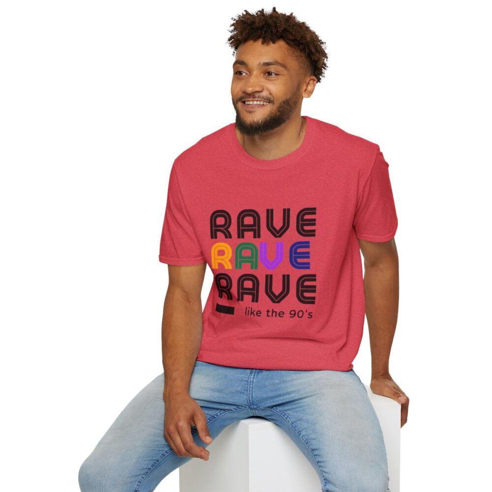 Rave Like the 90s Mens Softstyle T-Shirt - Image 156