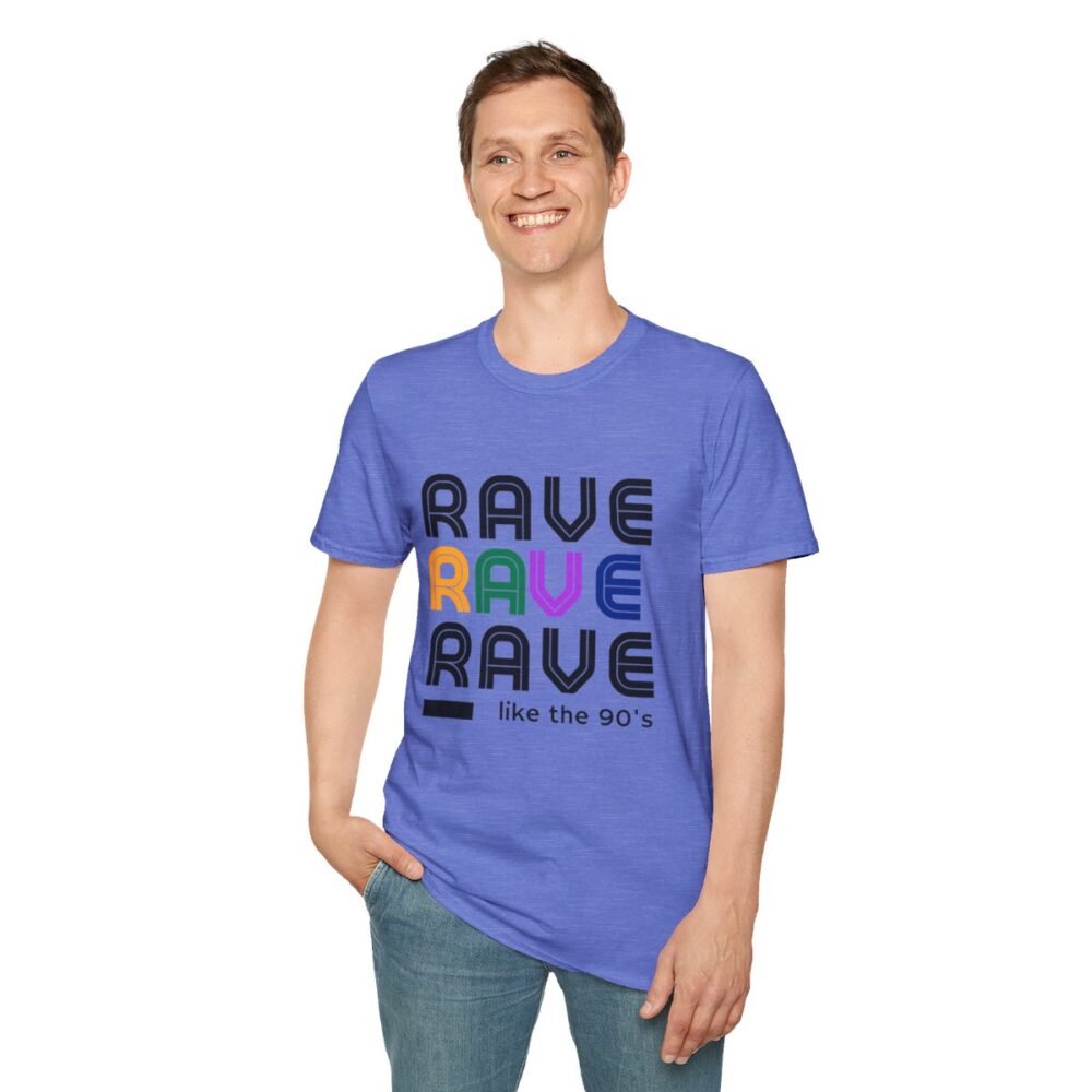 Rave Like the 90s Mens Softstyle T-Shirt - Image 139