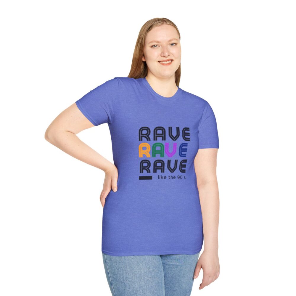 Rave Like the 90s Mens Softstyle T-Shirt - Image 77