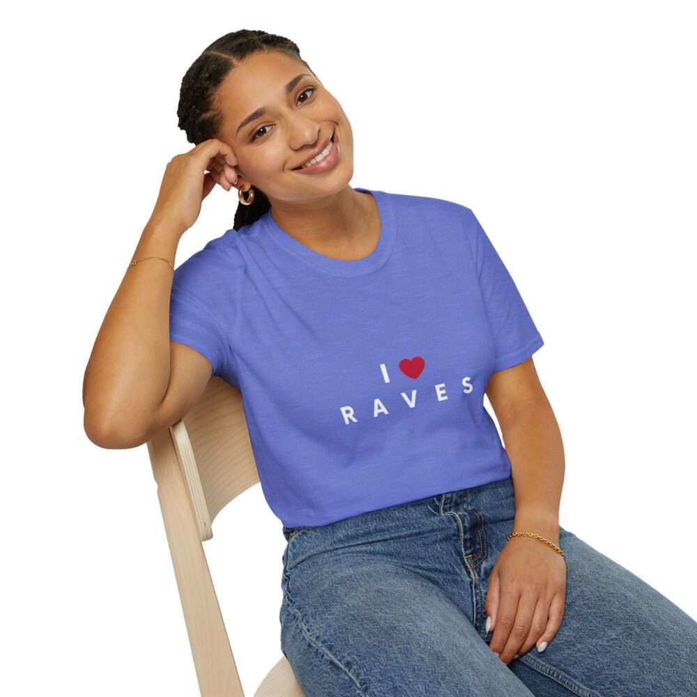 I Love Raves White Text T Shirt - Image 46