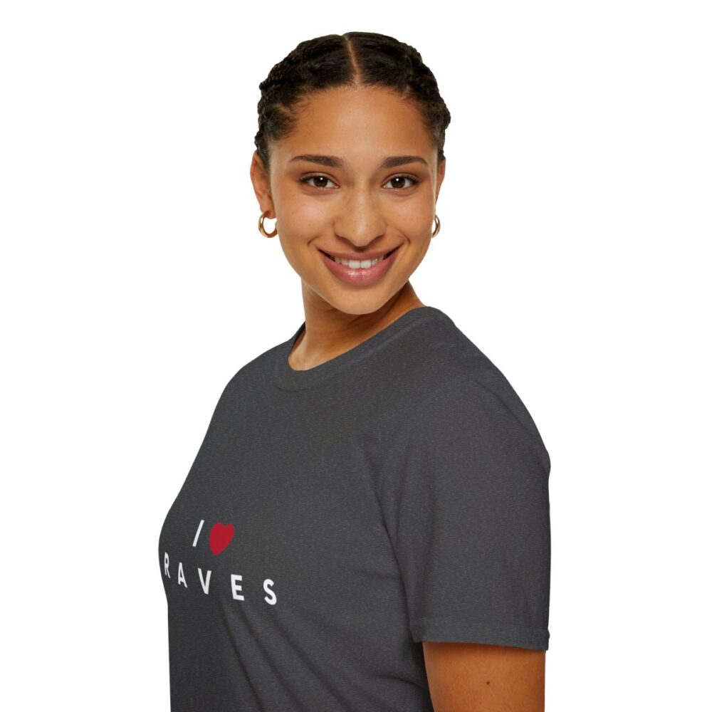 I Love Raves White Text T Shirt - Image 33