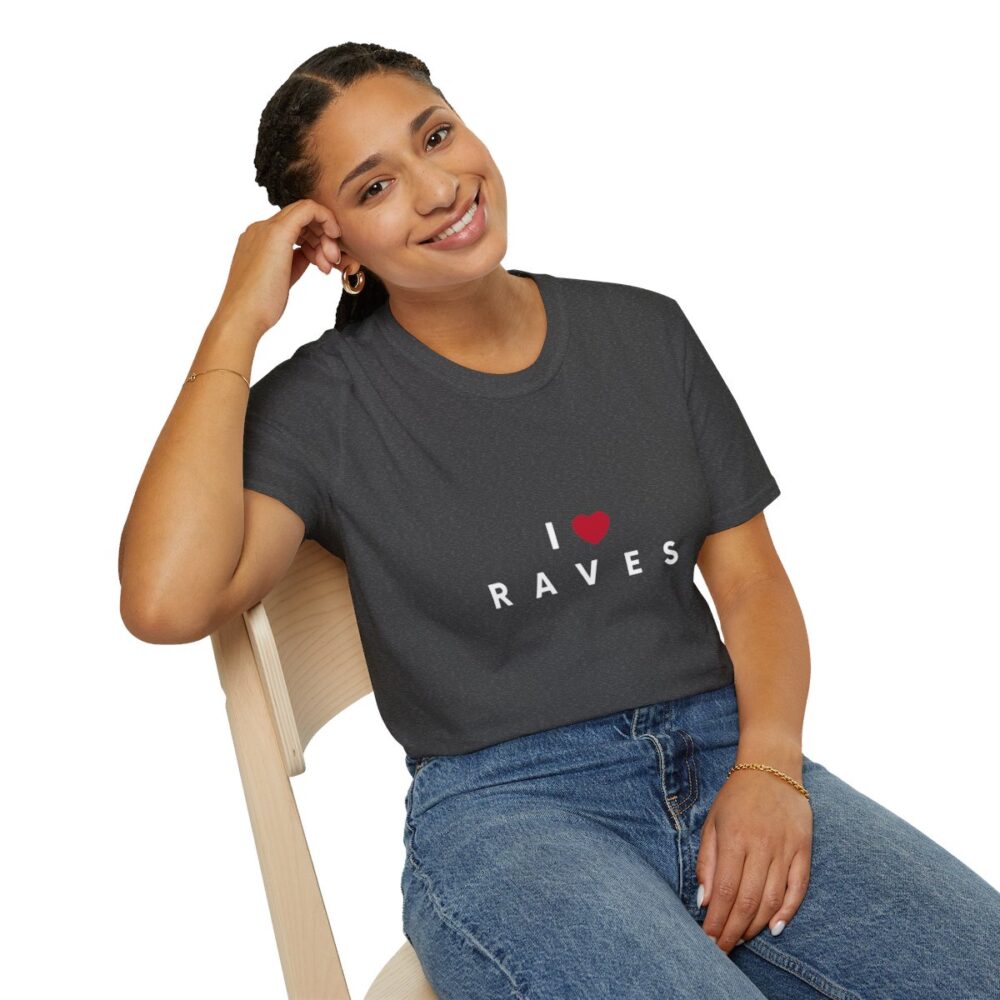 I Love Raves White Text T Shirt - Image 34