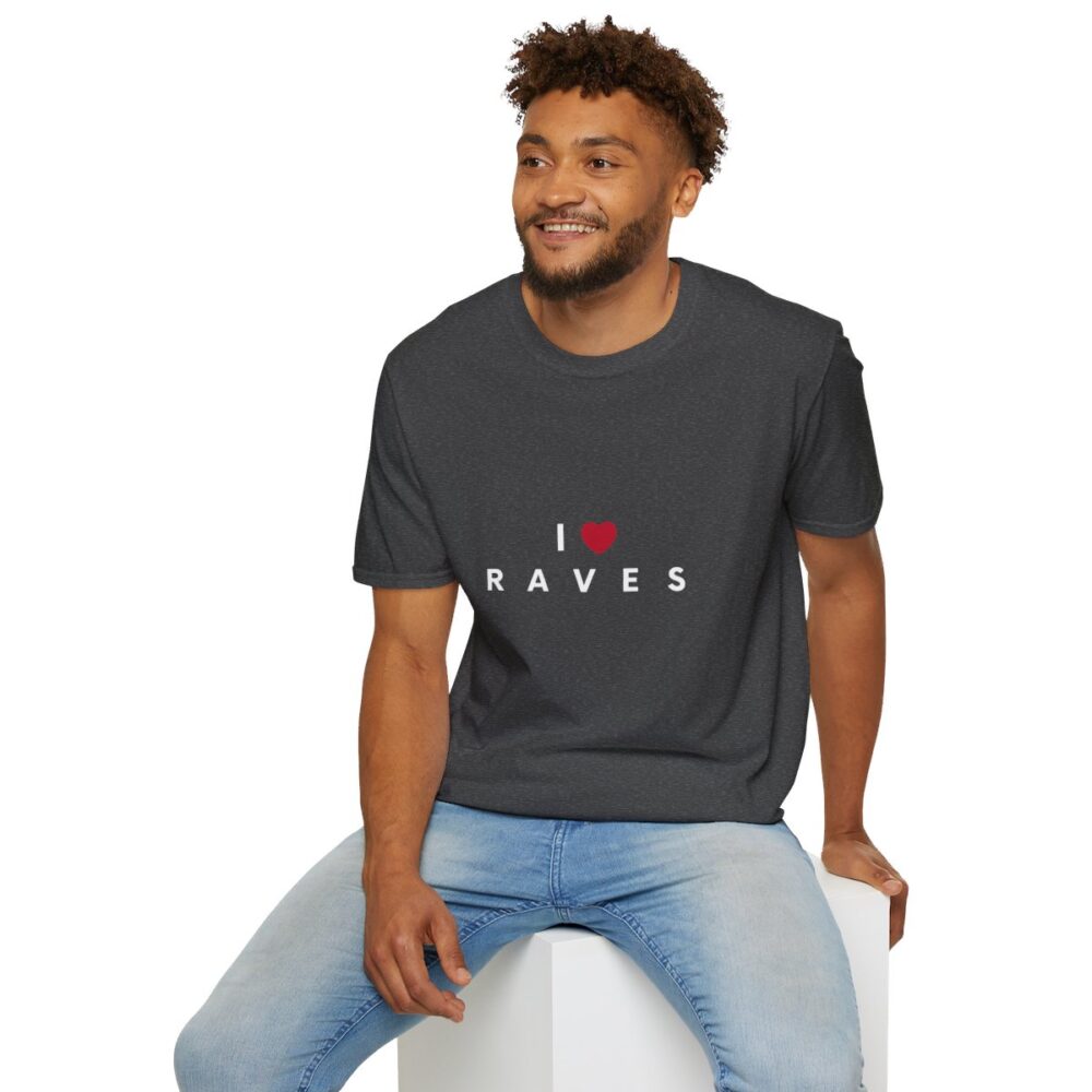 I Love Raves White Text T Shirt - Image 36