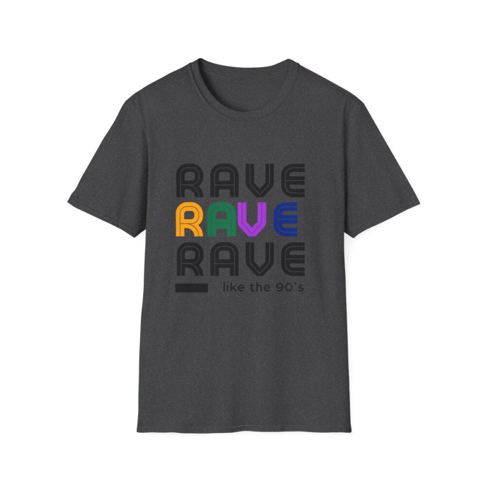 Rave Like the 90s Mens Softstyle T-Shirt - Image 97