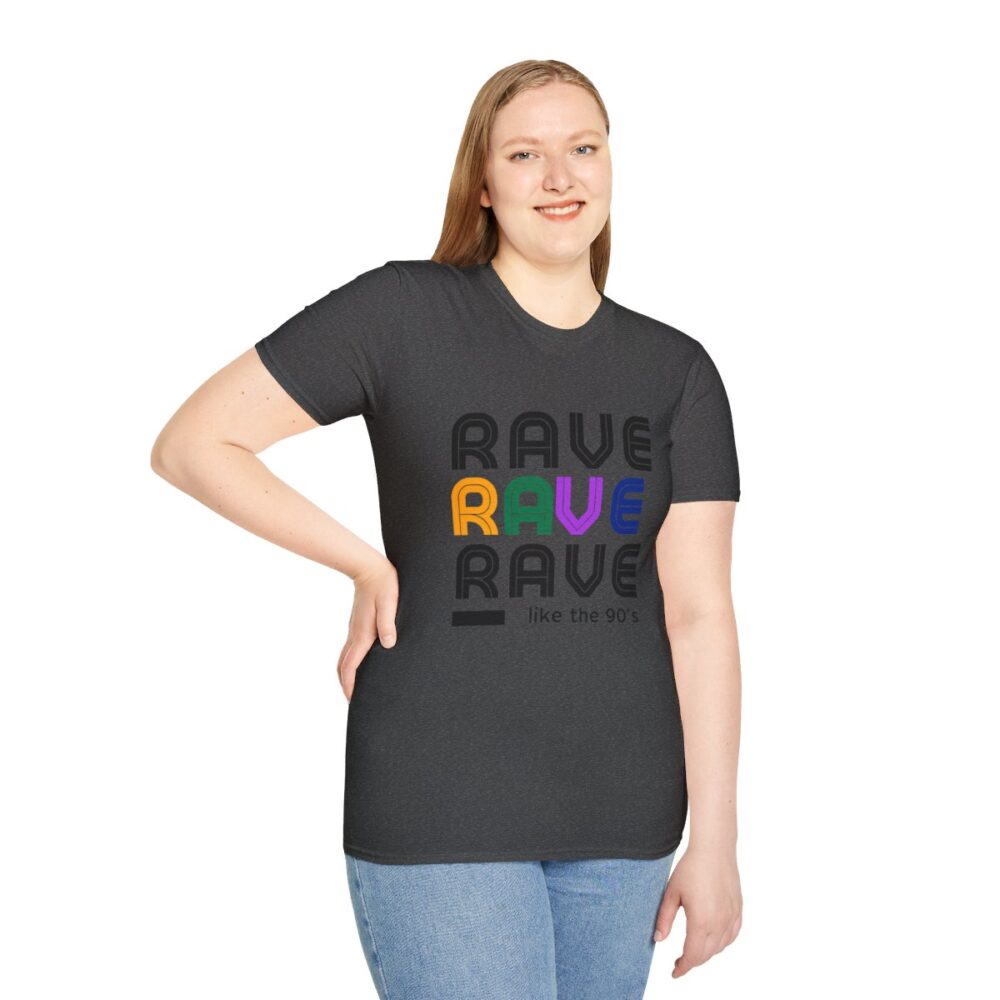 Rave Like the 90s Mens Softstyle T-Shirt - Image 101