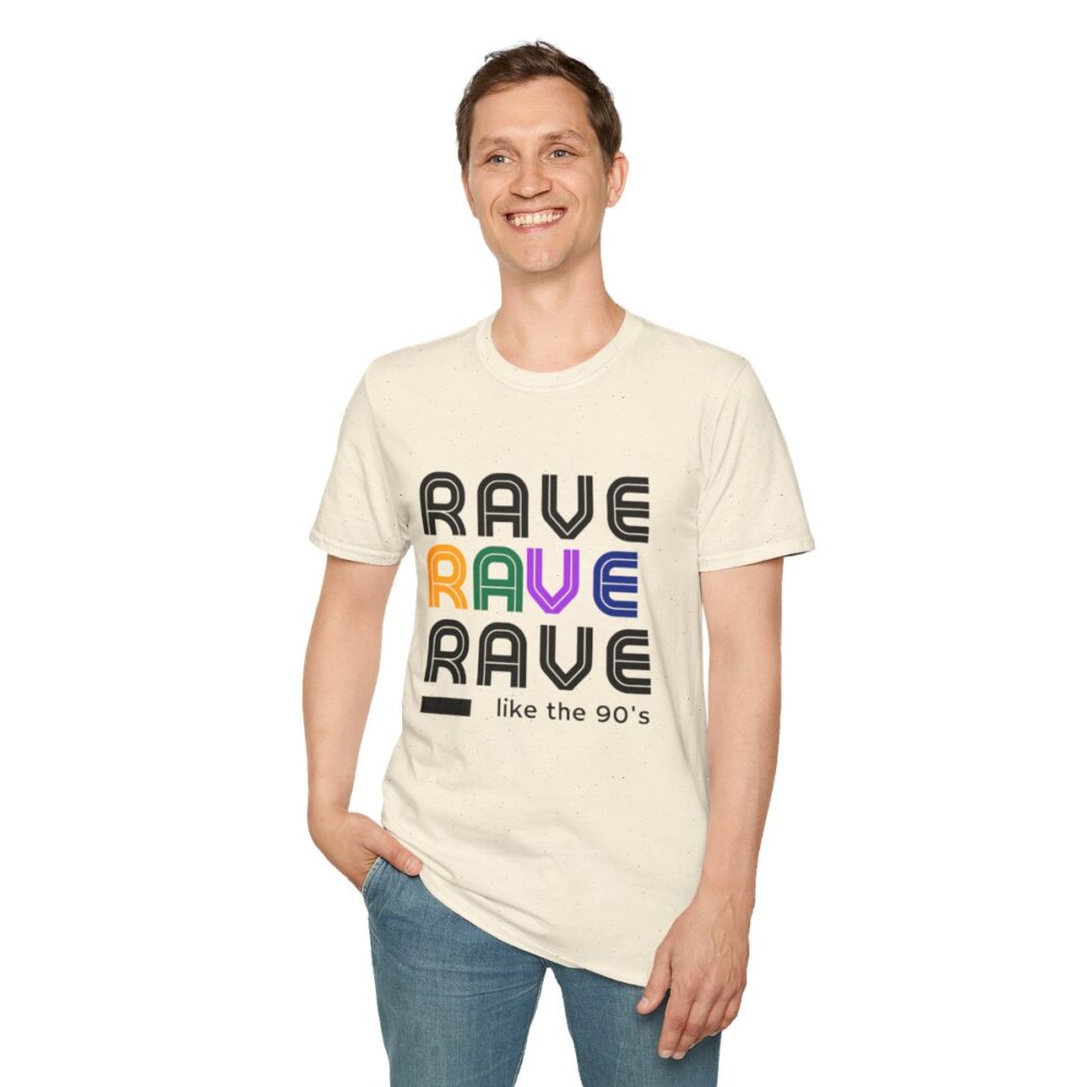 Rave Like the 90s Mens Softstyle T-Shirt - Image 67