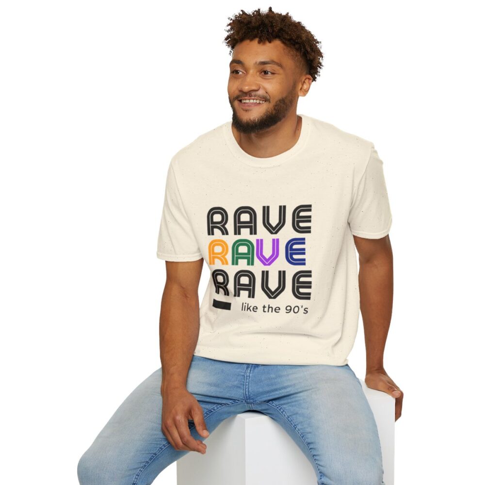 Rave Like the 90s Mens Softstyle T-Shirt - Image 72