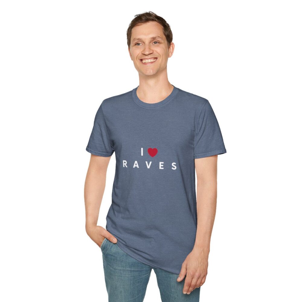 I Love Raves White Text T Shirt - Image 55